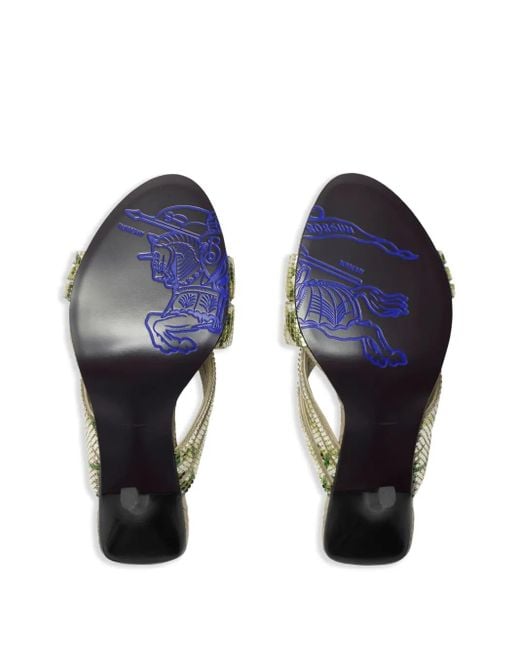 Mules con tacón de 90 mm Burberry de color Metallic