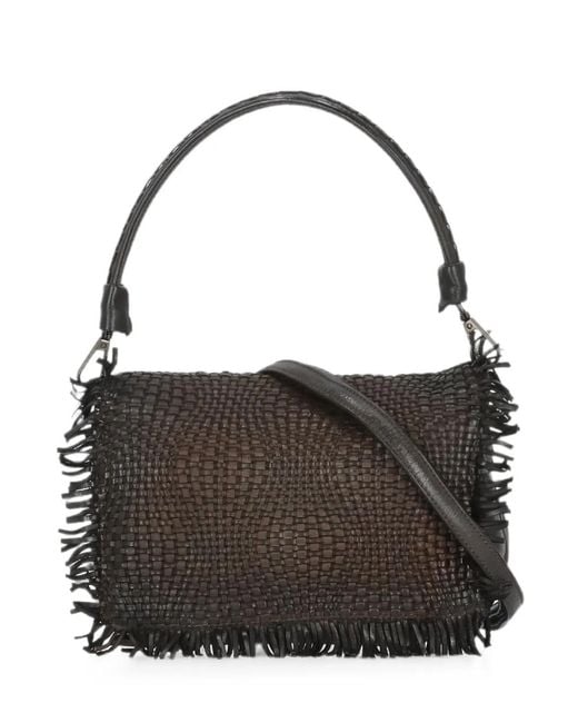 Reptile's House Black Anfora Woven Shoulder Bag