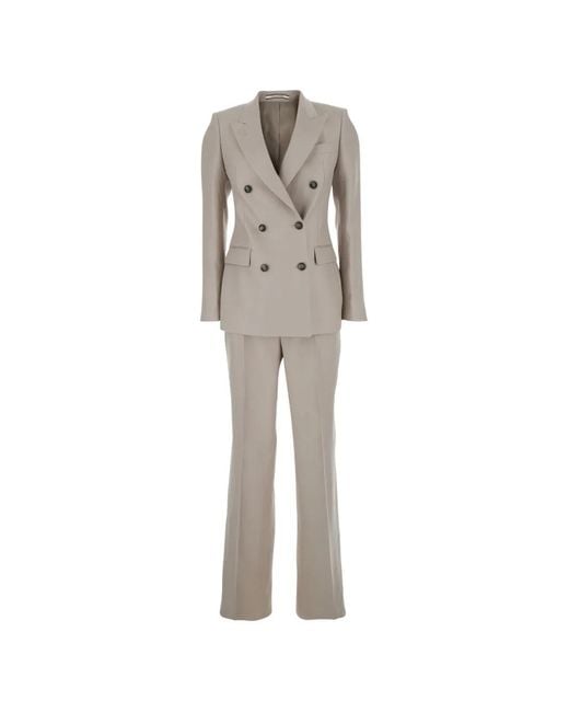 Traje De Lino Con Doble Botonadura Tagliatore de color Gray