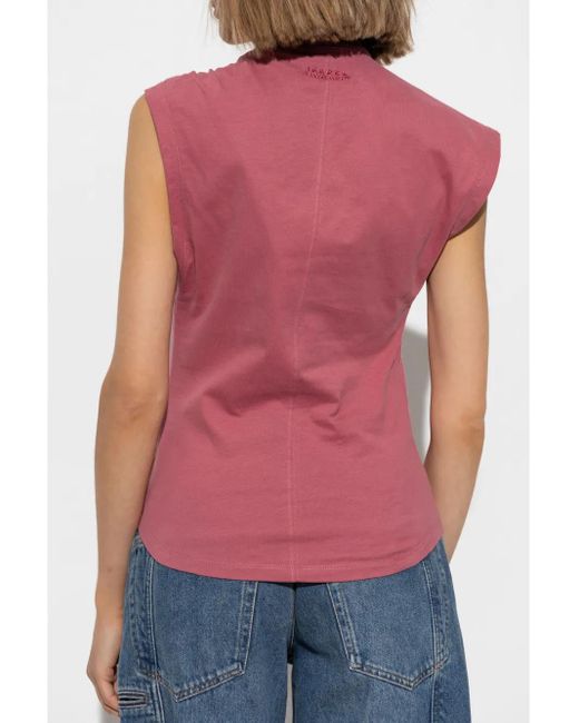 Isabel Marant Pink Top Sm Nayda Antik Asymmetric