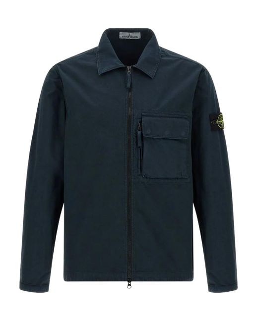 Stone Island Hemdjacke mit aufgesetzter Tasche in Blue für Herren