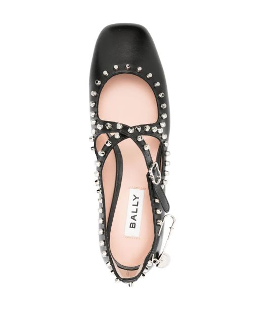 Bally Baunty スタッズ フラットシューズ Black