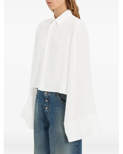 MM6 by Maison Margiela White Long-Sleeved Shirt
