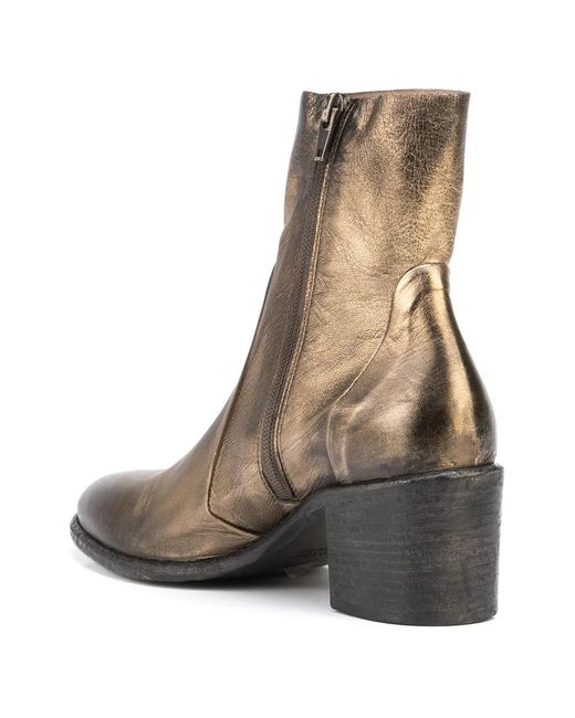 Madison Maison Brown Metallic-Effect Ankle Boots