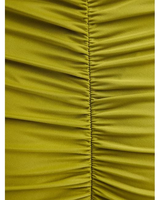 Patrizia Pepe Yellow Ruched Drawstring Skirt