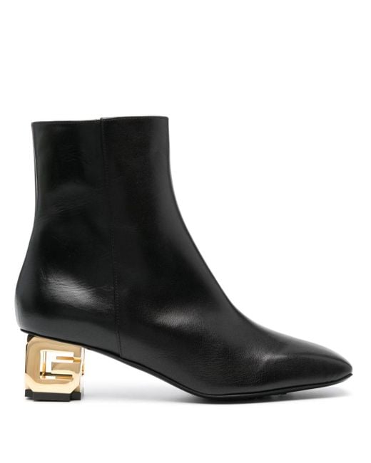 Givenchy Black 50mm Logo-plaque Leather Boots