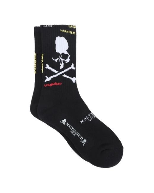MASTERMIND WORLD Black Skull Graphic Socks for men