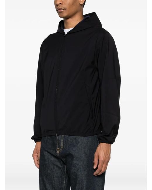 Herno Black Hooded Zip Jacket for men
