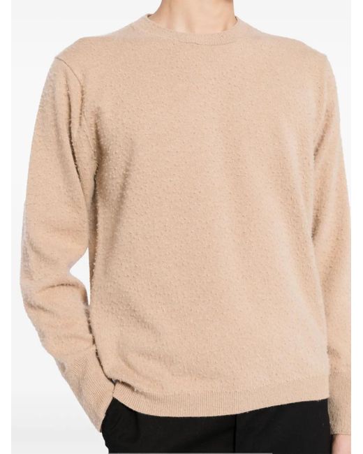 Maison Margiela Natural Logo-Stitched Piled-Finish Jumper for men