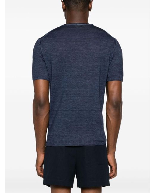 T-shirt léger en lin 120% Lino pour homme en coloris Blue