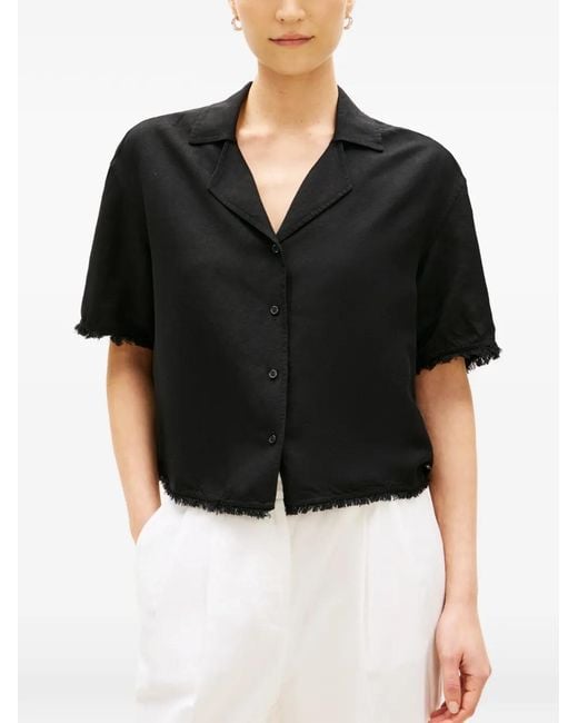 Tommy Hilfiger Black Chemise Ample Effilée À Manches Courtes