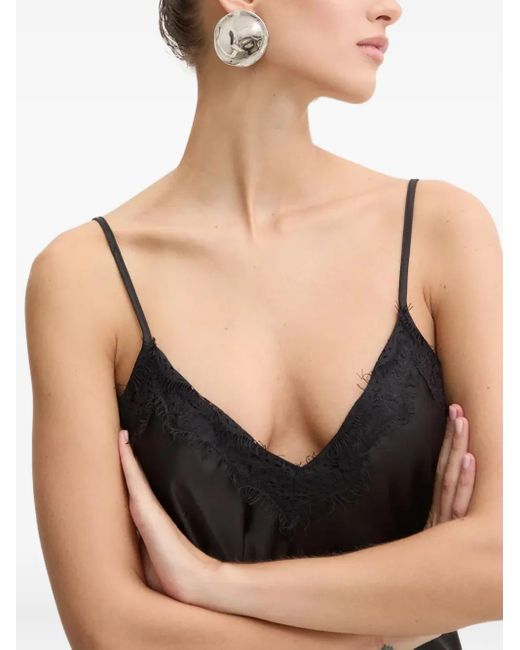 Never Fully Dressed Lace-Trim Slip Dress in Black | Lyst UK