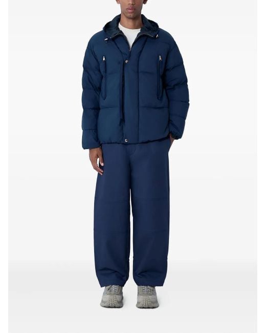 Moncler Blue Logo-Patch Padded Jacket for men