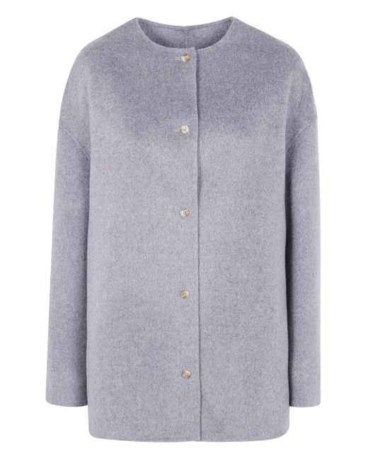 Loulou de Saison Blue Geknöpfter Mantel