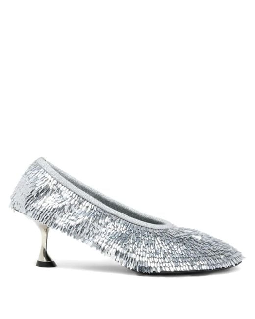Proenza Schouler White Tee Sequinned Pumps