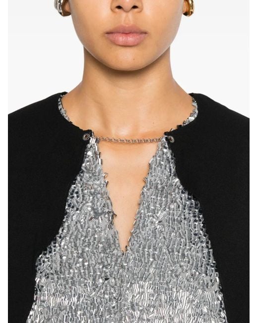 Rabanne Black Sequin Embellished Top