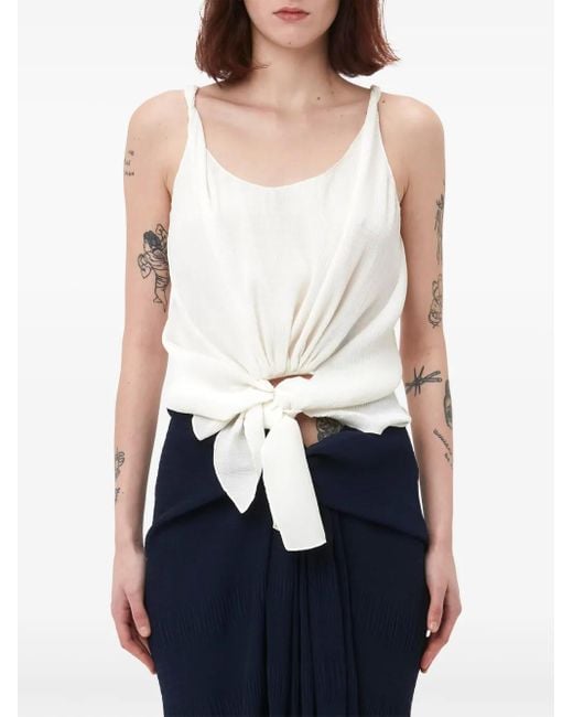 J.W. Anderson White Knotted Strap Top