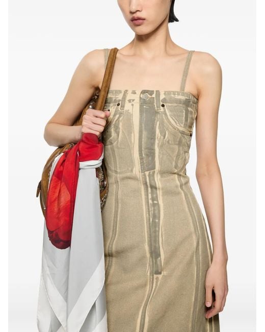 Acne Natural Denim-Print Mini Dress