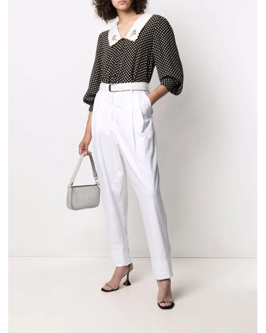 N°21 White High-Waisted Tapered Trousers