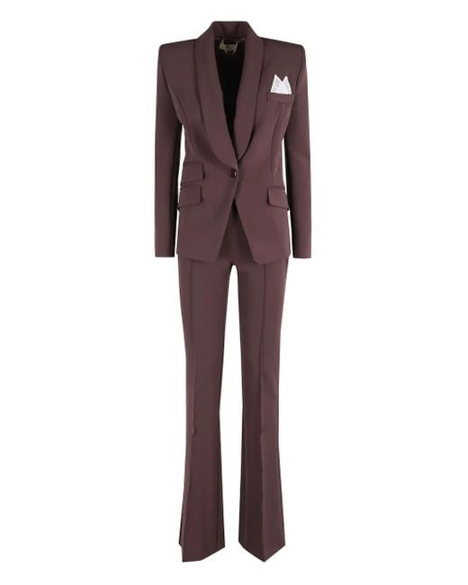 Elisabetta Franchi Purple Single-Breasted Suit