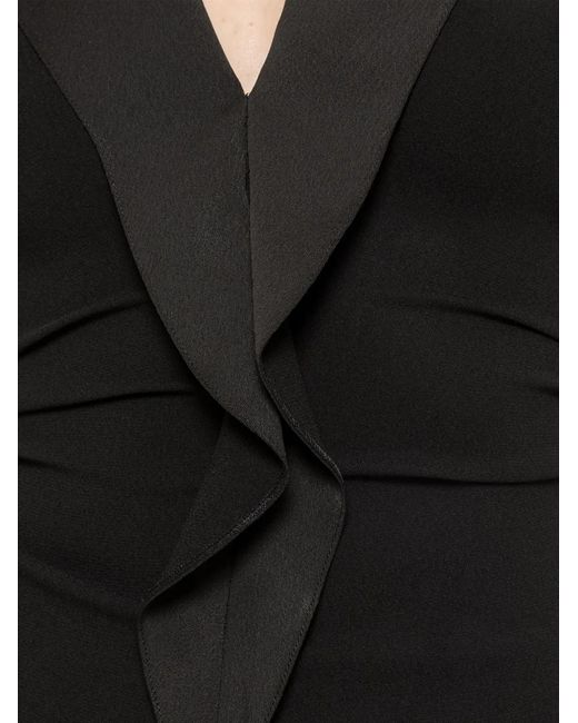 Nissa Black Ruffled Crepe Blouse