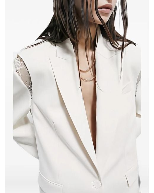 Patrizia Pepe White Oversized Cut-Out Blazer