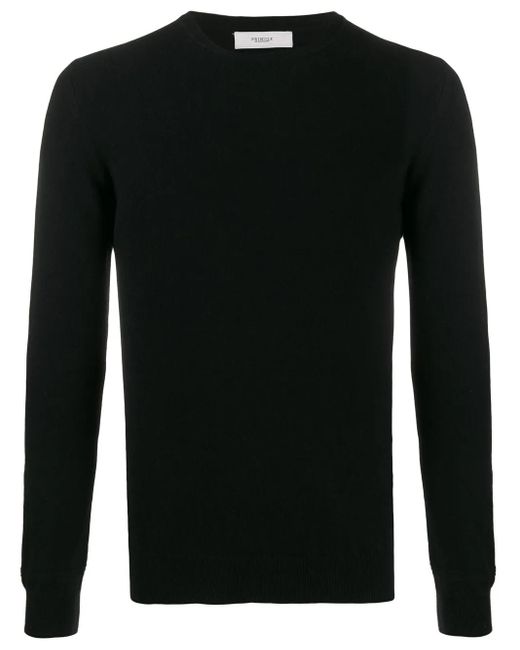 Pringle of Scotland Black Round Neck Fine Knit Jumper for men
