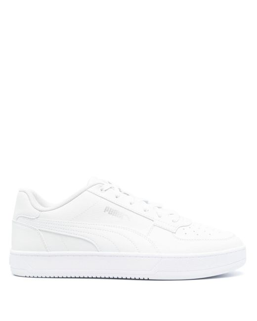 PUMA White Caven Leather Sneakers