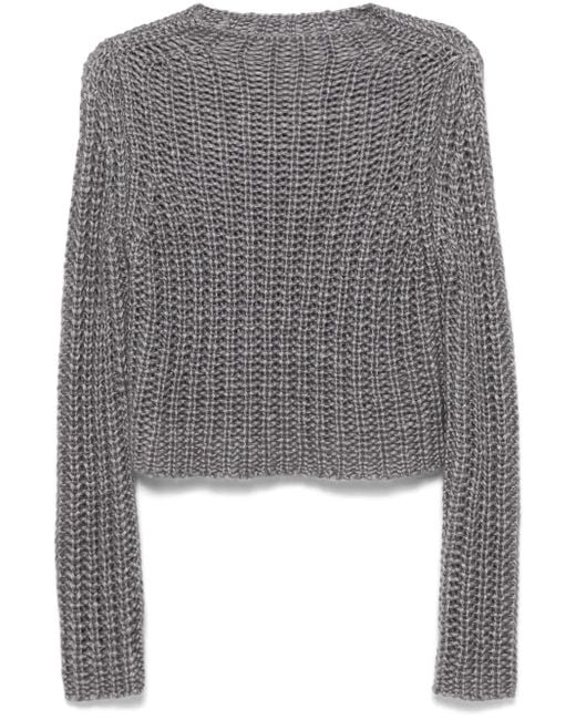 Forte_forte Gray Open-Knit Sweater