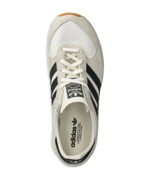Adidas White Panelled Lace-Up Branded Sneakers