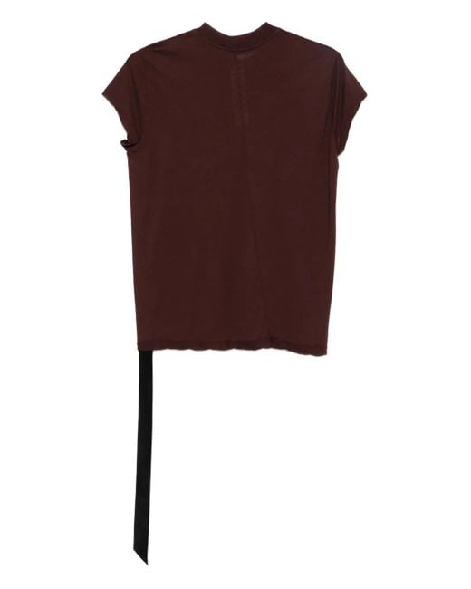 Rick Owens Brown Strap-Detail Short-Sleeve T-Shirt