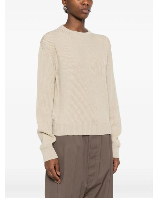 Rick Owens Natural Ribbed Jumper
