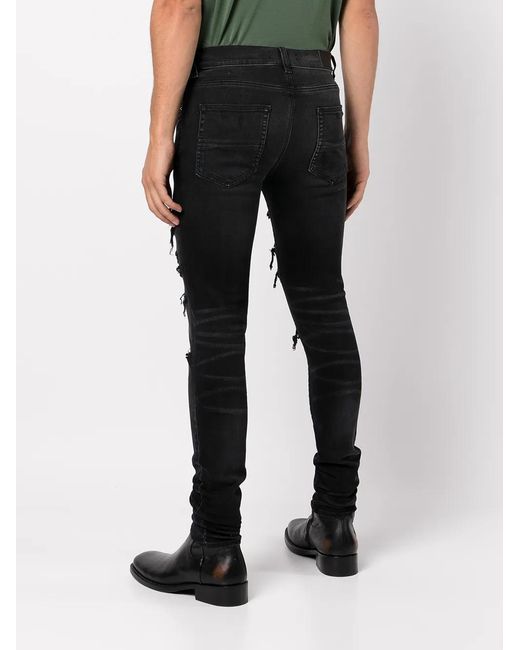 Amiri Black Tie-dye Bandana Thrasher Jeans for men