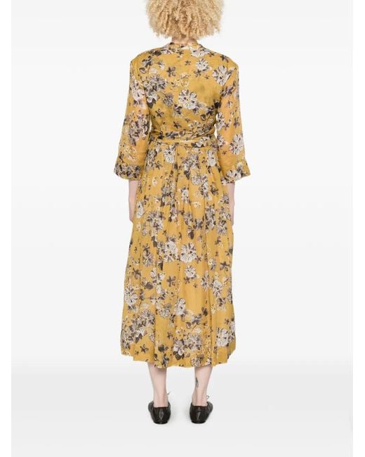 Max Mara Metallic Robe Mi-Longue Nouée À Fleurs