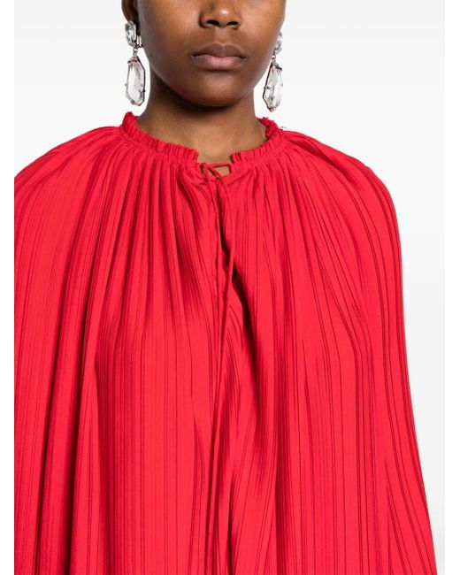Blusa plisada con diseño fruncido Lanvin de color Red