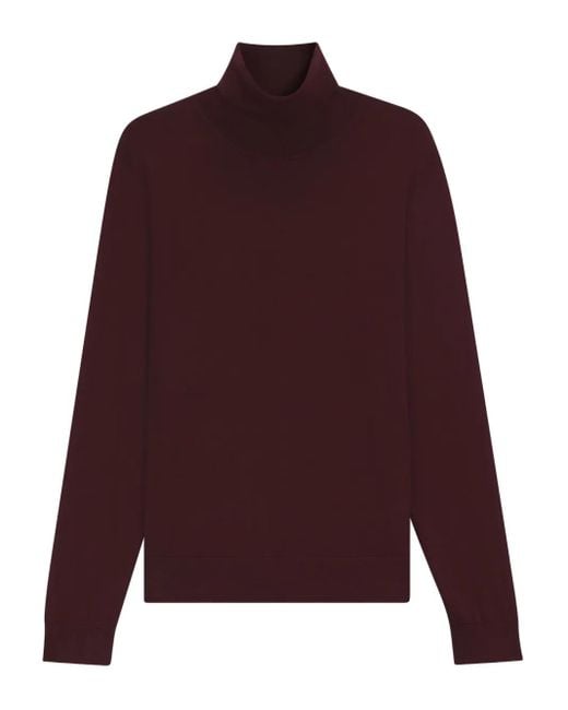 Boss Purple Turtleneck Wool Sweater for men