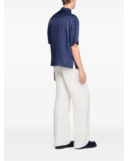 Sandro Blue Check-Pattern Shirt for men