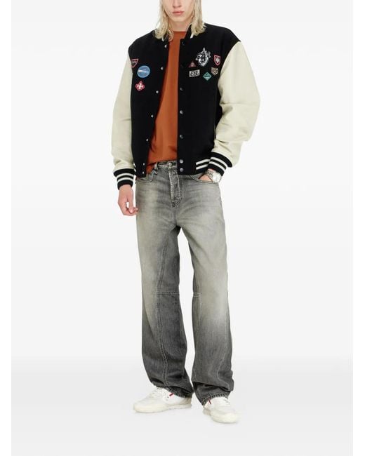 DIESEL Black Veste En Cuir À Patch L-Arry-Patch for men