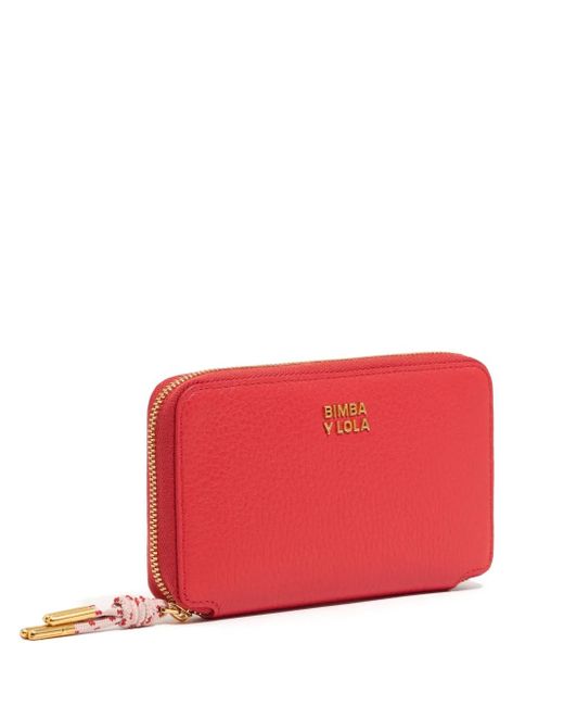 ◎BIMBA Y LOLA◎ Leather Red Quilted Card Wallet B246AIV010R Poppy red leather card holder