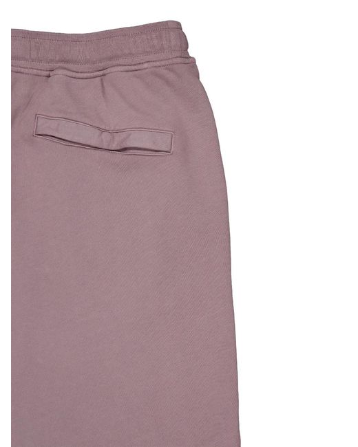 Stone Island Purple Organic Cotton-Fleece Bermuda Shorts for men