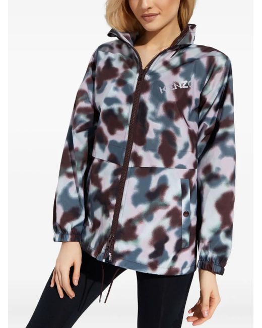 KENZO Blue Logo-Print Jacket