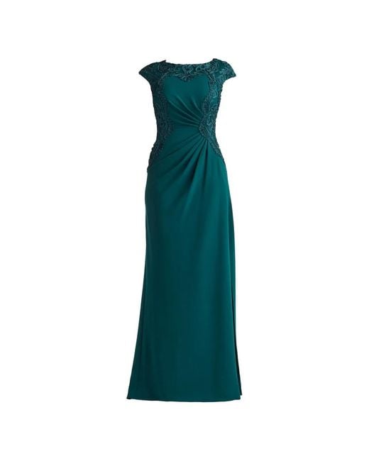 Tadashi Shoji Green Johari Embroidered Maxi Dress