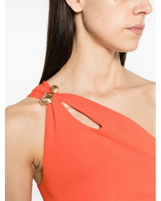Cult Gaia Orange Anouk One-Shoulder Top