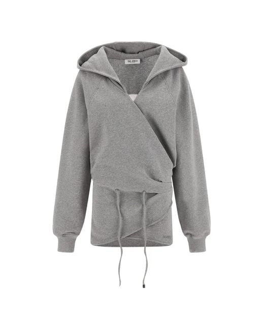 The Attico Gray Robe Courte À Capuche