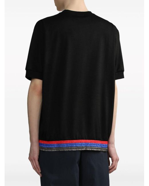 Kolor Black Contrast-trim Wool-blend T-shirt for men