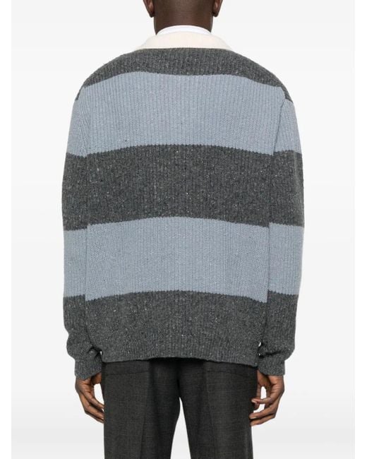 DUNST Gray Striped Sweater