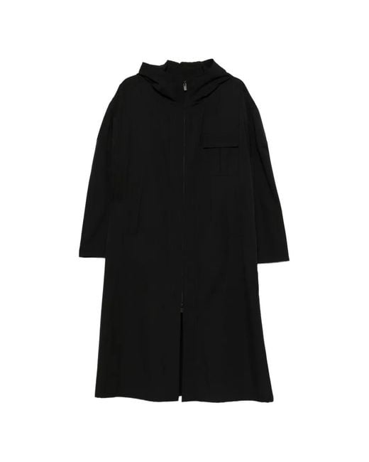 Yohji Yamamoto Black Hooded Longline Coat
