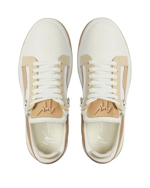 Giuseppe Zanotti White Gz94 Double-Zip Low-Top Sneakers for men