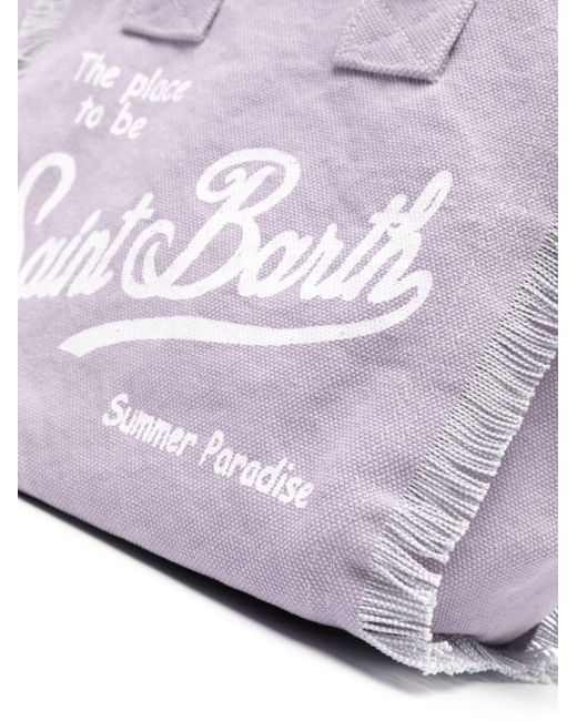 Mc2 Saint Barth Purple Colette Canvas Beach Bag