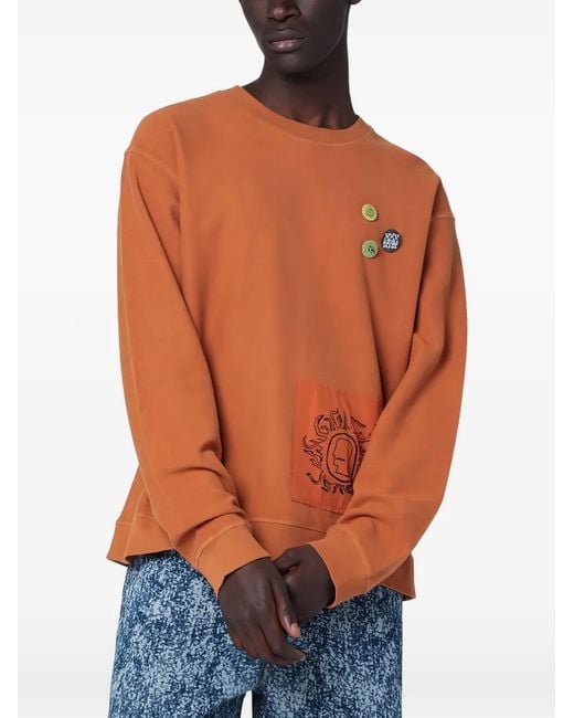 Brain Dead Orange Patch Appliqués Sweatshirt for men